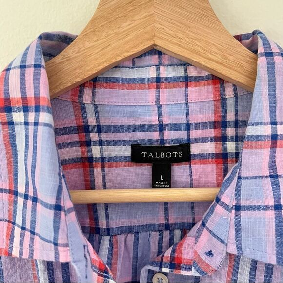 Talbots Plaid Button Down Shirt Long Sleeve Size Large - Picture 3 of 6